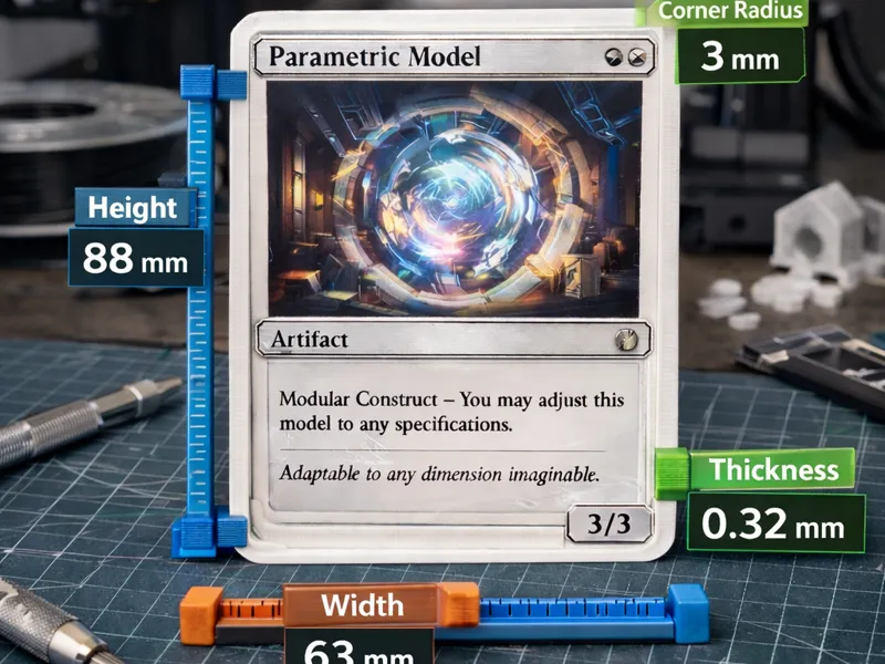 Parametric proxy card cutting template generator