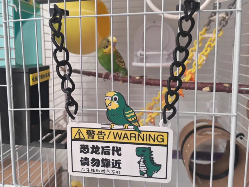 鹦鹉笼警示挂牌（恐龙后代）