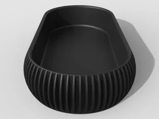 Modern Ribbed Oblong Catch All Tray