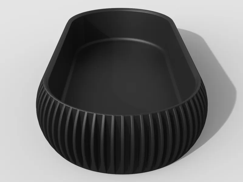 Modern Ribbed Oblong Catch All Tray