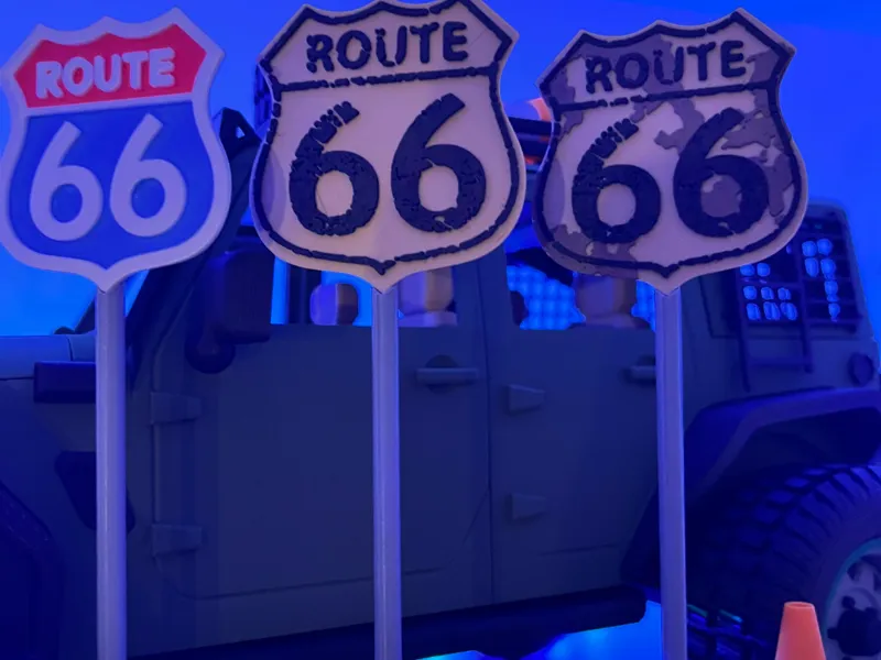 Route 66 signs (modern/vintage/rusty) scale 1:12