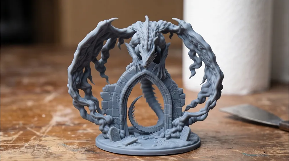 Shadow Dragon on a Gothic Arch - Free 3D Print Model - MakerWorld
