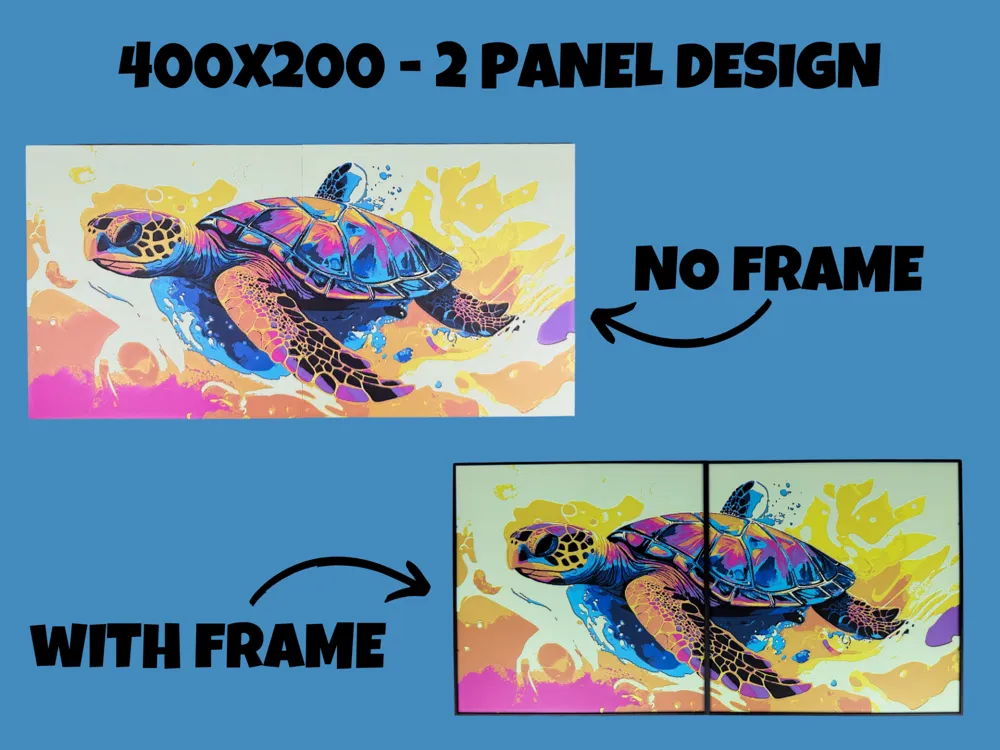 Sea Turtle - Pop Art Style - 400x200mm