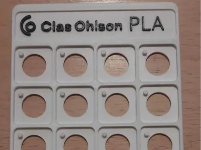 Clas Ohlson Bambu swatch board with logo