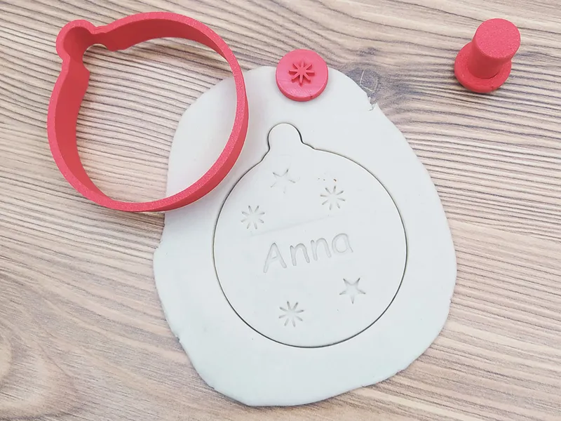 Christmas ornament cookie cutter with name stamp