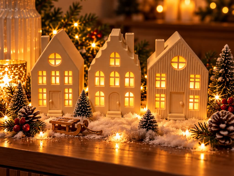 Weihnachtsdorf / Winterdorf für LED Beleuchtung - 1
