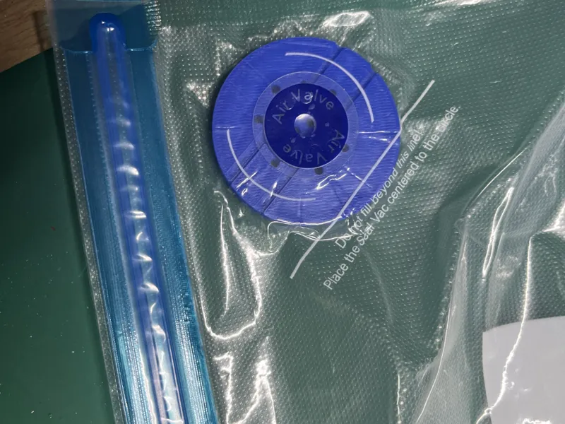 Vac ziplock bag inside spacer