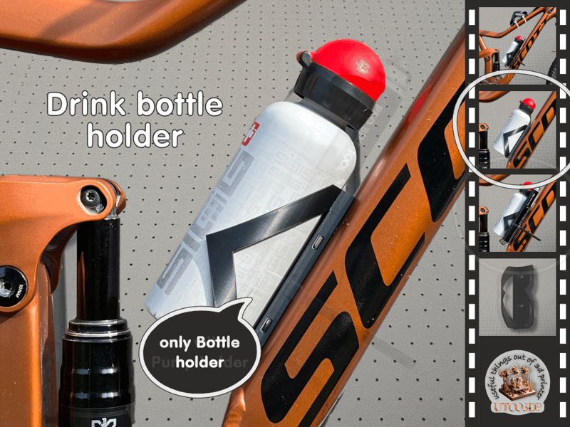 Trinkflaschenhalter + Pumpe + AirTag-Versteck