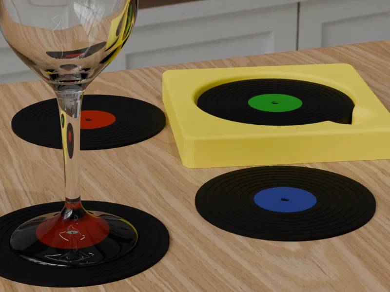 Posavasos con forma de vinilos