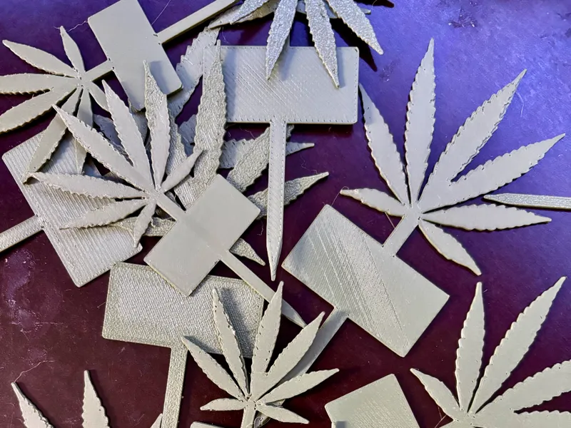 plant sign with cannabis leaf