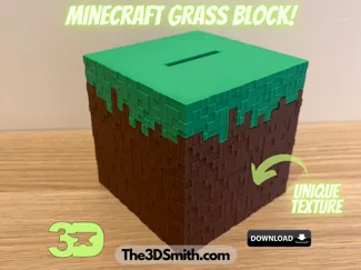 Minecraft Grass Piggybank / Box / Penholder / Vase