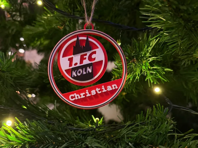 Weihnachtskugel 1. FC Köln (Name bearbeitbar)