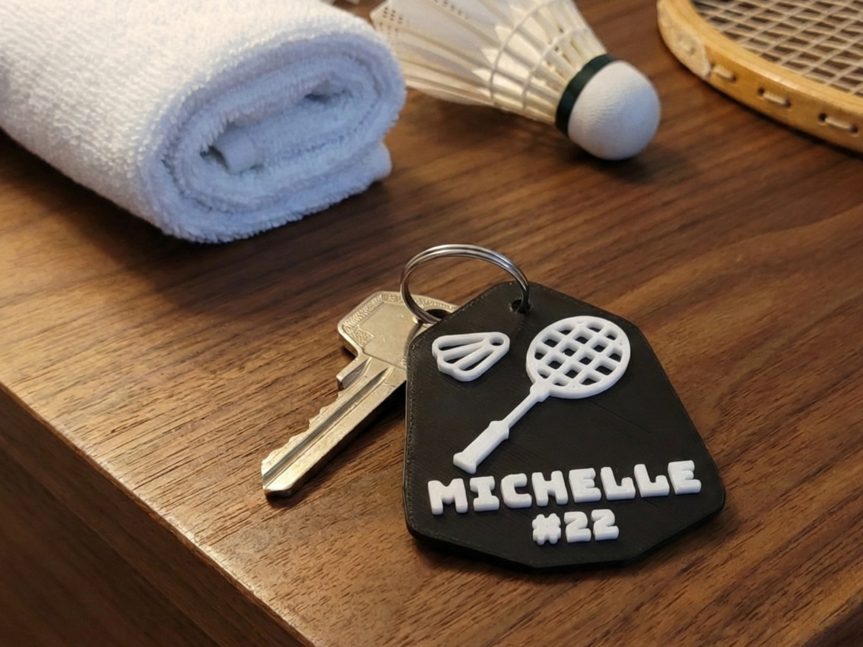 Badminton Keychain – Custom Name