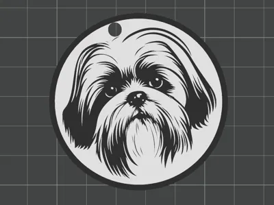 Shih Tzu Dog Keychain