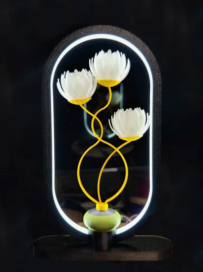 Three-Stemmed Lotus Small Table Lamp