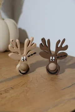 Estante o repisa: Cute Christmas Reindeer | Large Fuzzy Skin Nose — vista de referencia 3