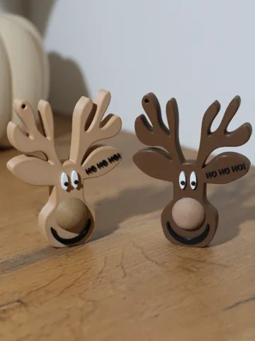 Estante o repisa: Cute Christmas Reindeer | Large Fuzzy Skin Nose — vista de referencia 2