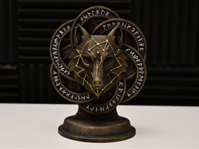 Skoll – Norse Wolf Star Rune Sculpture