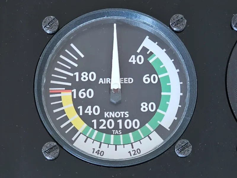 Airspeed indicator for home simulator