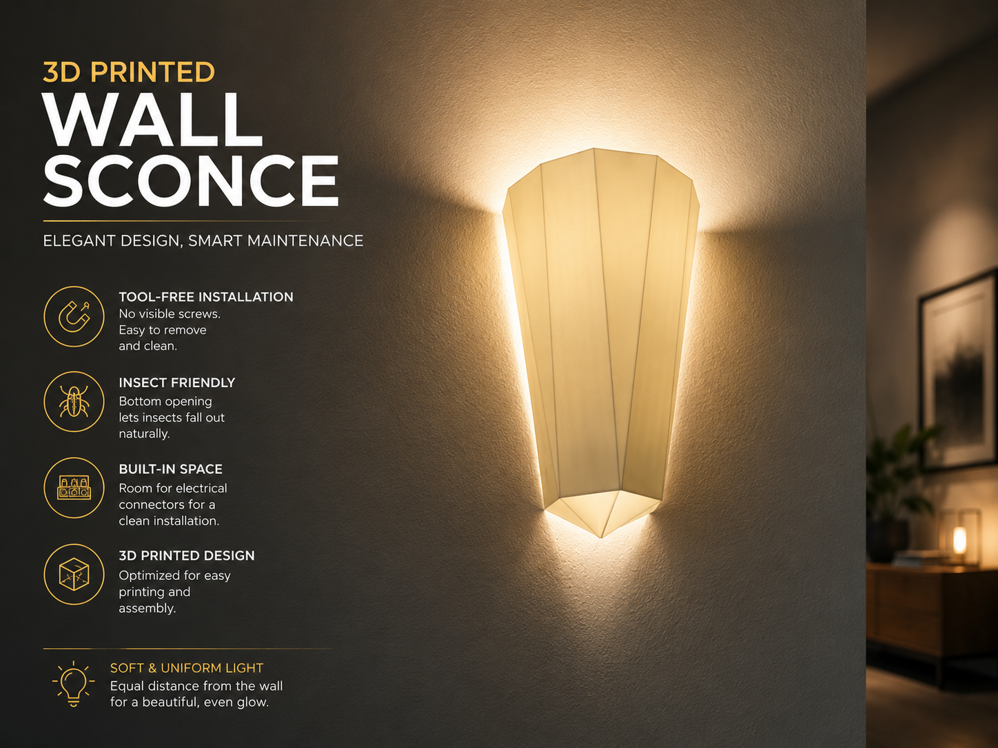 Wall Lamp - Elegant Design, Smarter Maintenance