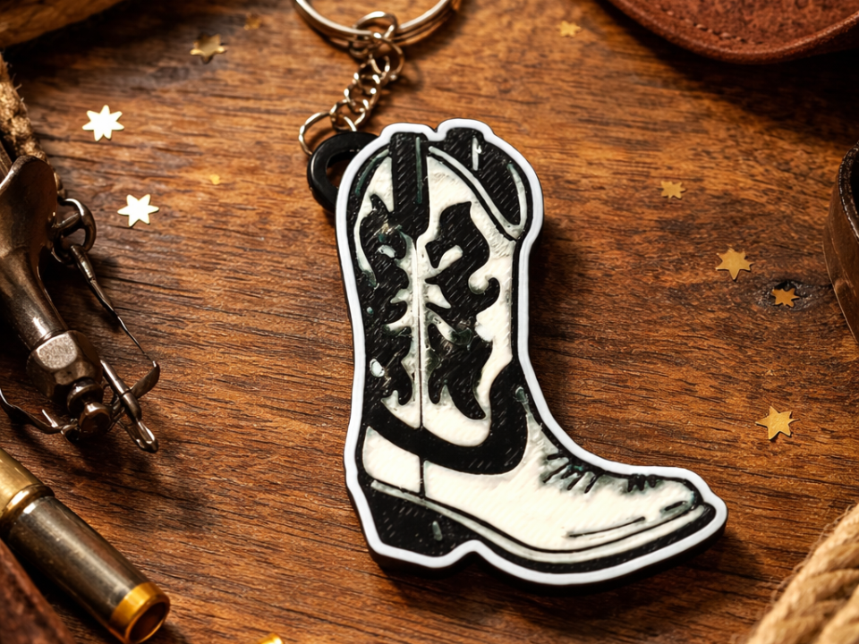 cowboy boot keychain