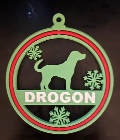 Dog Personalized Name Spinning Christmas Ornament