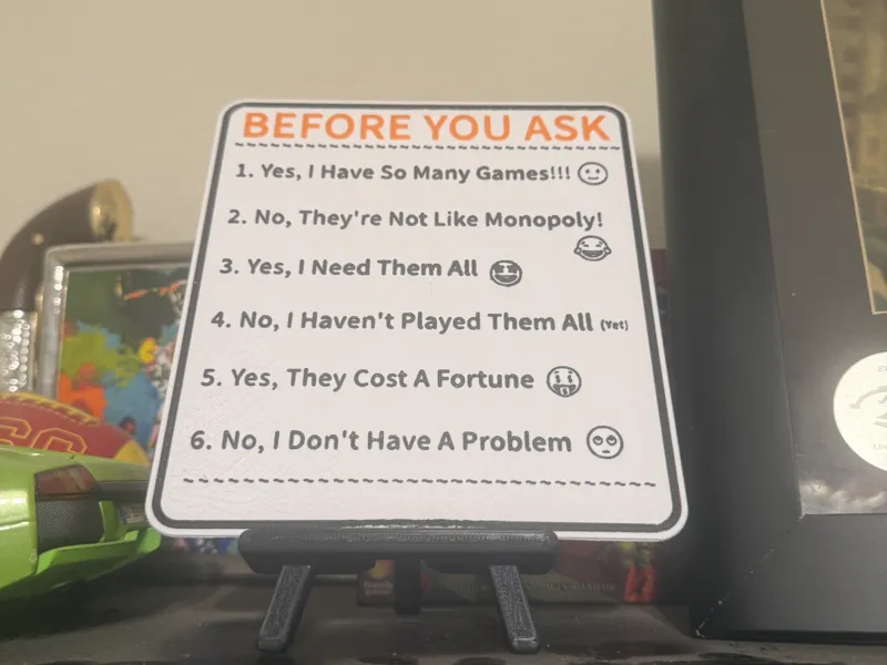 Board Game Sign For Your Collection
