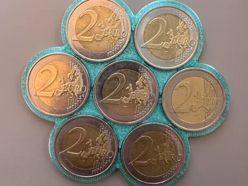 2 euro coins display holder for 7 pieces - flower