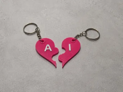 Personalized Parametric Heart Keychain