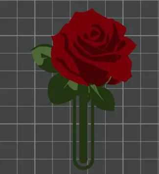 marcapaginas de rosa rosa - bookmark