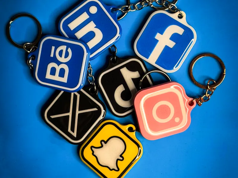 NFC Social Media Keychians