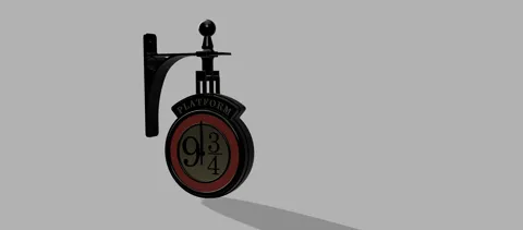 Platform 9 3/4 Station Clock - Harry Potter Clock view 2