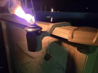tiki torch canister holder