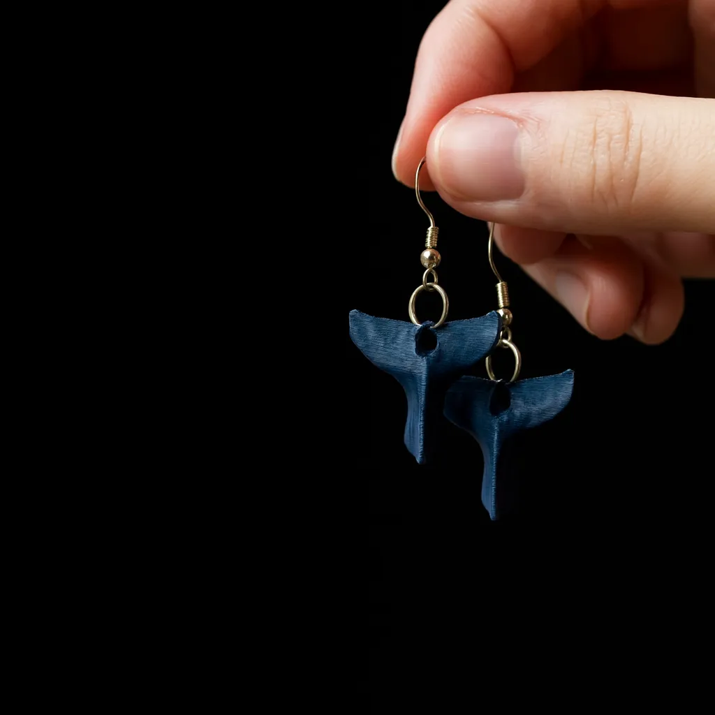 Whale Tail Earrings view 2