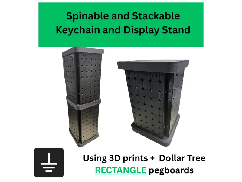 Spin/Stack Keychain Stand w/Dollar Tree Pegboard