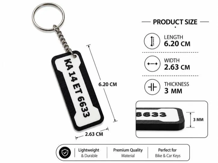 Number Plate Key chain 