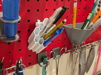 Peg Board Hex Pen Holder