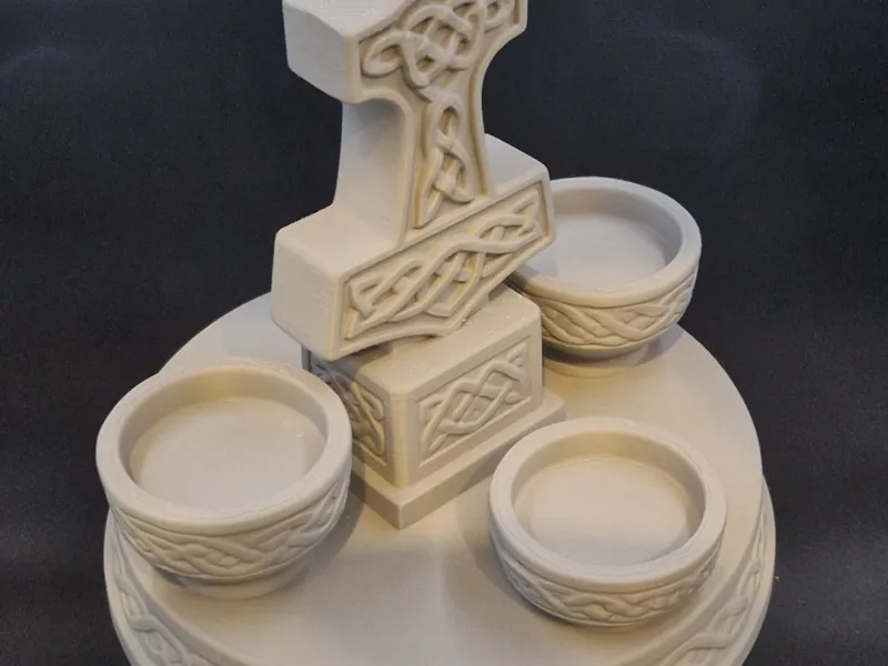Mjölnir Thors Hammer Teelichthalter  3er
