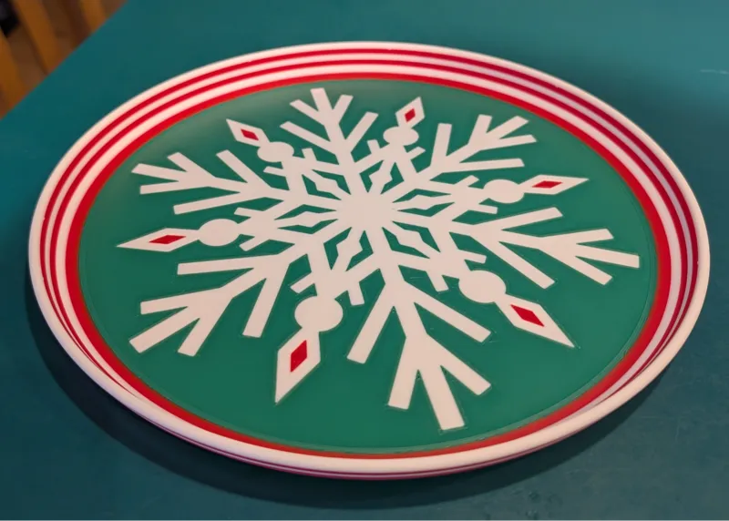 Festive Holiday Snowflake Cookie Plate