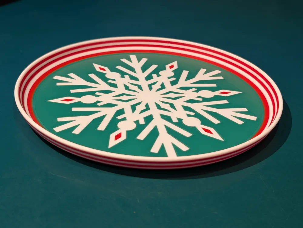 Festive Holiday Snowflake Cookie Plate by rennim - MakerWorld