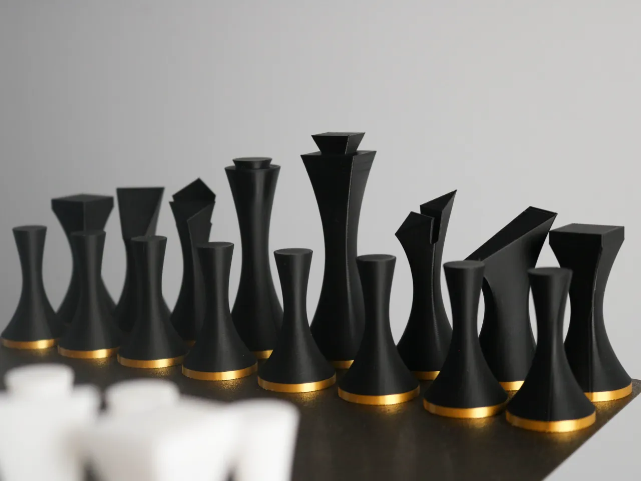 Minimalist chess pieces view 2
