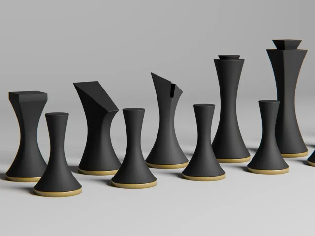 Minimalist chess pieces