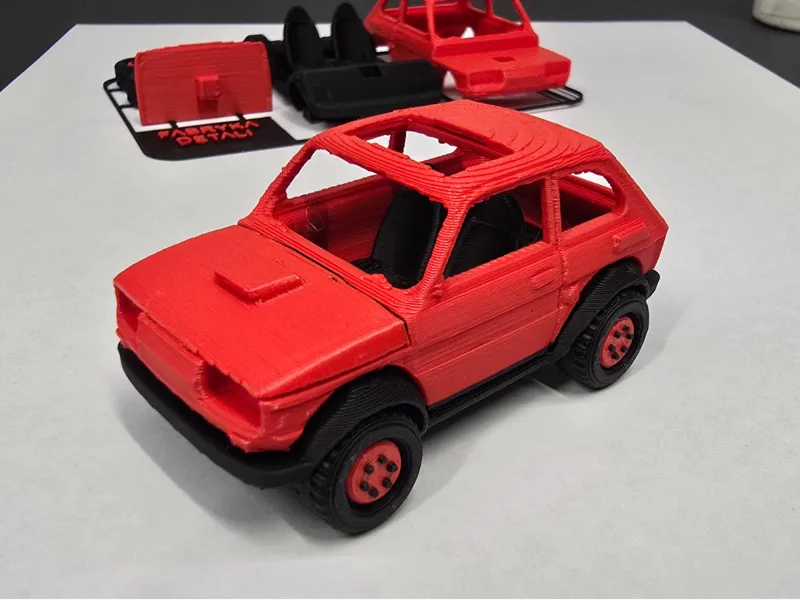 Fiat 126p Maluch Snap Fit 3D Printed Model Kit