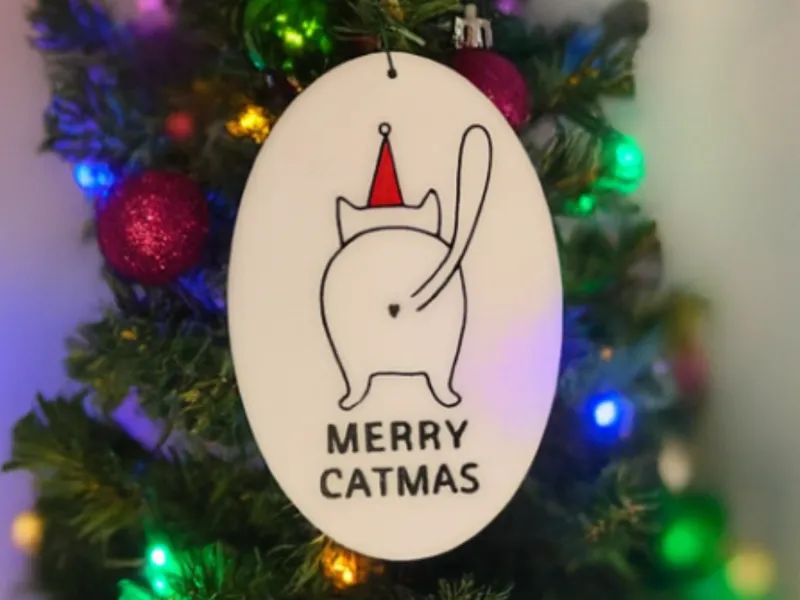 Merry Catmas Christmas Ornament