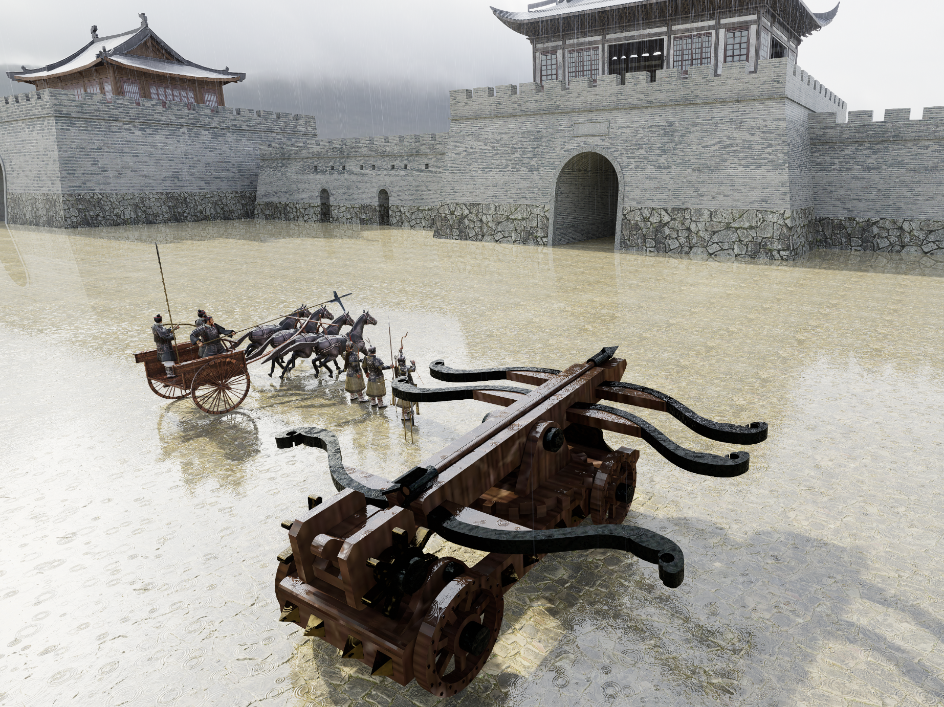 Miniatura 2 do modelo 3D 兵临城下—诸葛三弓弩