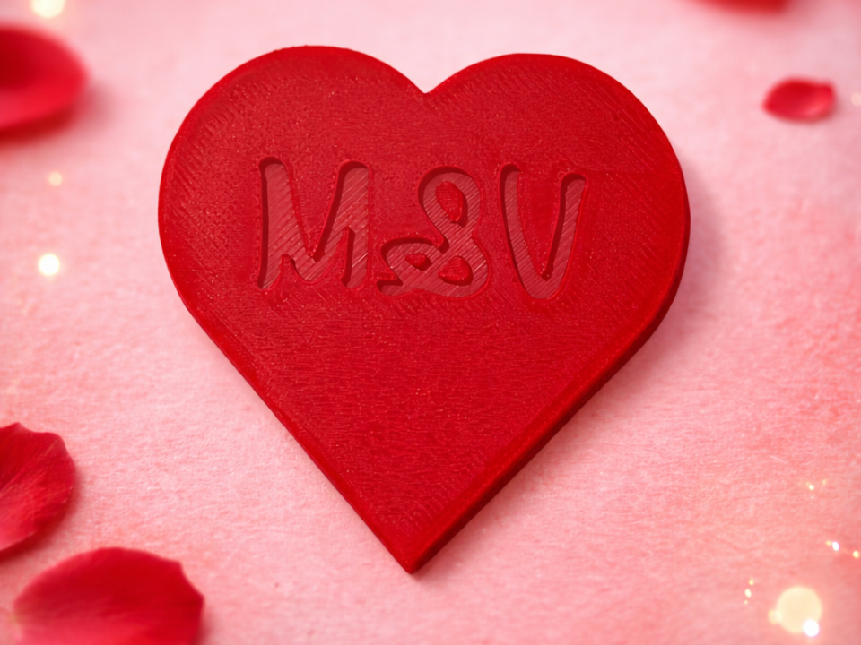 Customizable Heart Text Edit in Bambu Studio 55mm