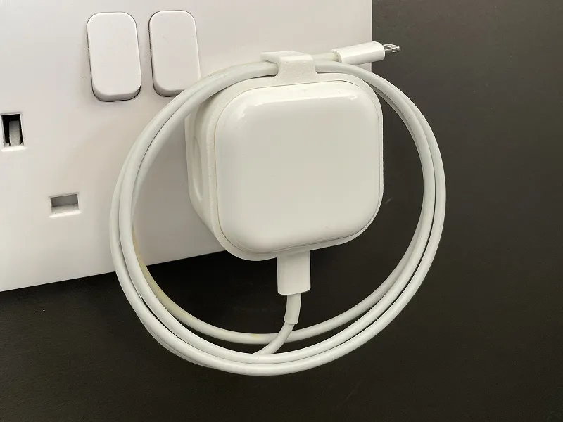 Apple charger cable organiser with clip