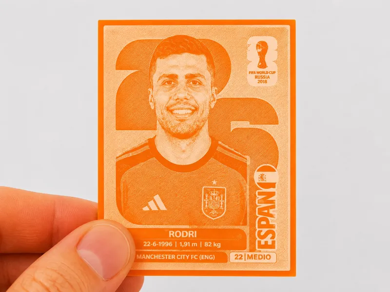 Figurita 3D de Rodri (Album Panini 2026)