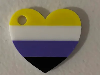 NonBinary Heart Keychain