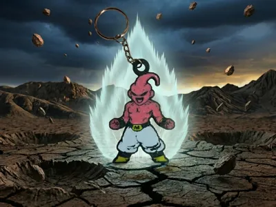 Dragonball Z - Super Buu 8-bit Keychain